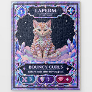 LaPerm Cat, Rainbow Foil Art Jigsaw Puzzle