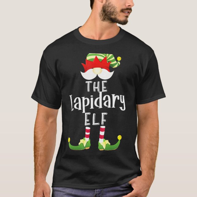 Lapidary Elf Group Christmas Pajama Party T-Shirt (Front)