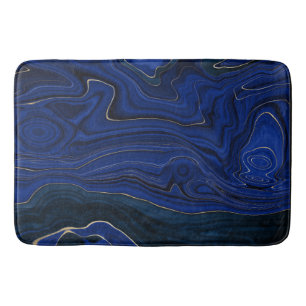 Lapis Blue Agate Swirls Bath Mat