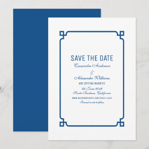Lapis Blue Deco Chic Save the Date Invite