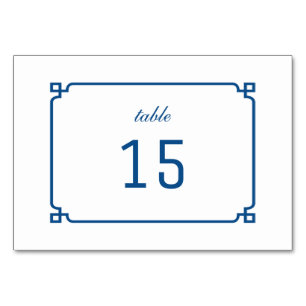 Lapis Blue Deco Chic Table Card