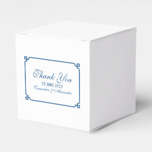 Lapis Blue Deco Chic Wedding Favour Box