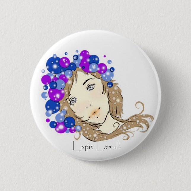 Lapis Lazuli 6 Cm Round Badge (Front)