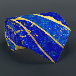 Lapis Lazuli and gold waves pattern Tie<br><div class="desc">Lapis Lazuli and gold waves pattern</div>