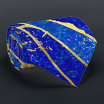 Lapis Lazuli and gold waves pattern Tie<br><div class="desc">Lapis Lazuli and gold waves pattern</div>