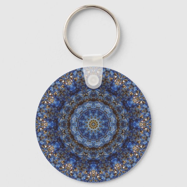 "Lapis Lazuli Laminate" Mandala keychain (Front)