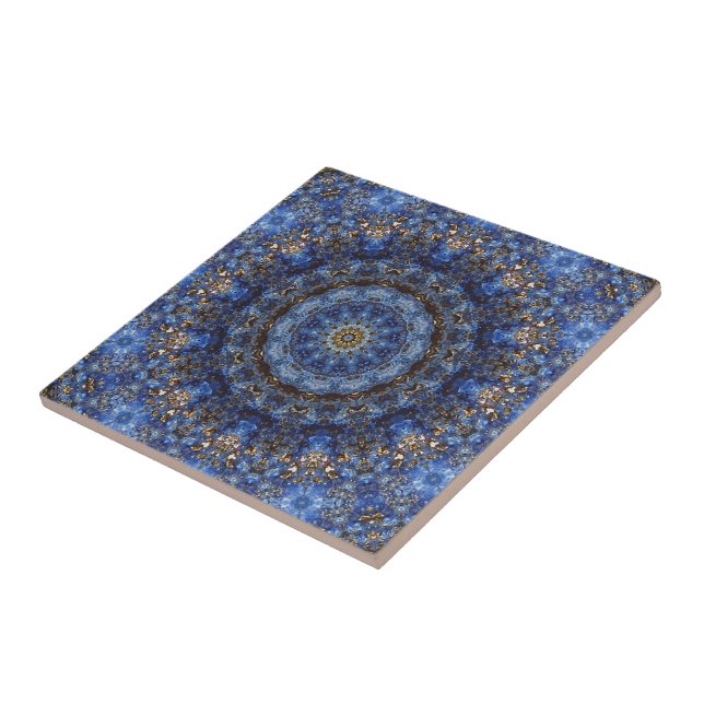 Lapis Lazuli Laminate Mandala Tile (Side)