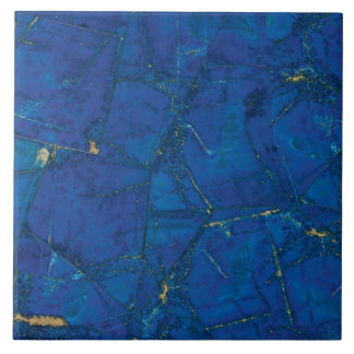 Lapis Lazuli Marble Gemstone Print Ceramic Tile