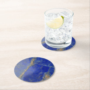 Lapis Lazuli Pattern Round Paper Coaster