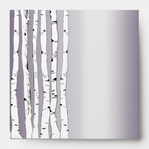 Lapis Purple Birch Tree Wedding Square Envelopes