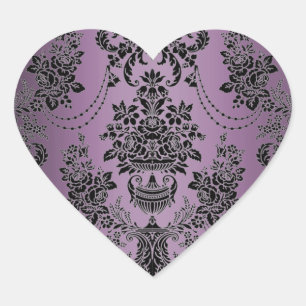 Lapis Purple Black Damask Wedding Envelope Seals