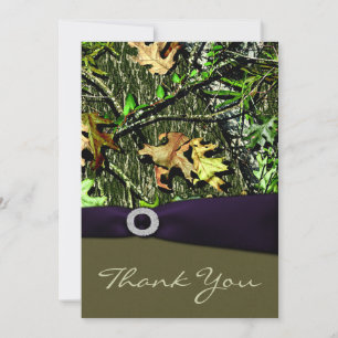 Lapis Purple Hunting Camo Wedding Thank You Cards