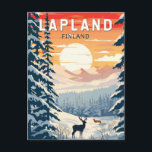 Lapland Finland Travel Art Vintage Postcard<br><div class="desc">Lapland retro vector travel design. Lapland is Finland’s northernmost region known for its vast subarctic wilderness,  ski resorts and natural phenomena.</div>