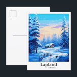 Lapland Finland Travel Potrait Illustration Postcard<br><div class="desc">Lapland Finland Art Vintage Travel Portrait Painting Illustration</div>