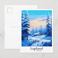 Lapland Finland Travel Potrait Illustration