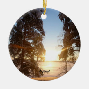 Lapland Landscape Ceramic Ornament