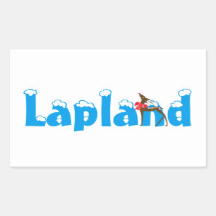 Lapland Reindeer Travel Promo Blue Luggage Sticker