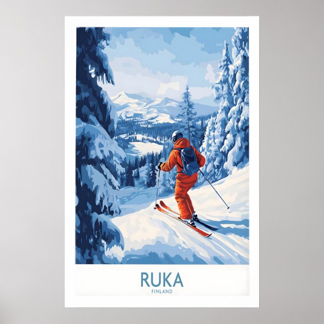 Lapland Ski Scene Wall Art 1 (Front)
