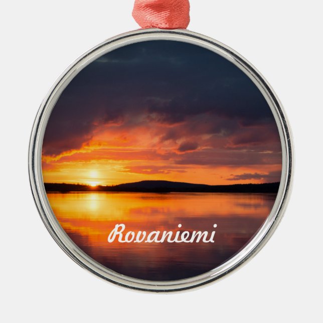Lapland Sunset Metal Tree Decoration (Front)