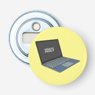 Laptop cartoon illustration  bottle opener