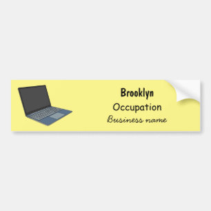 Laptop cartoon illustration bumper sticker