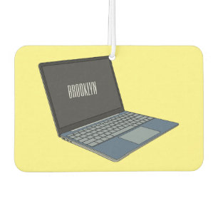 Laptop cartoon illustration  car air freshener