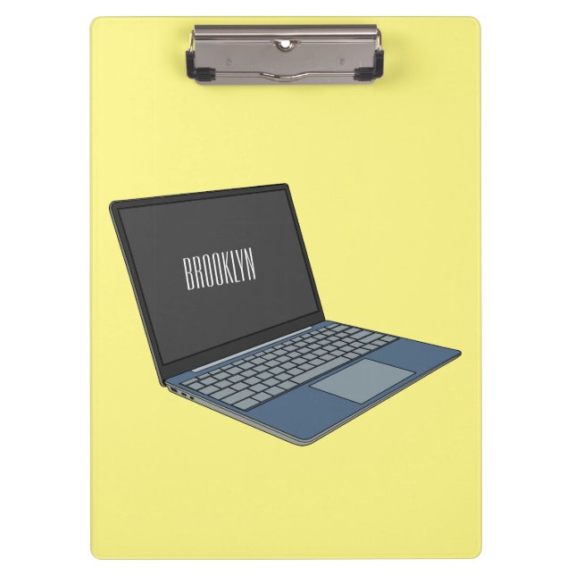 Laptop cartoon illustration  clipboard (Front)