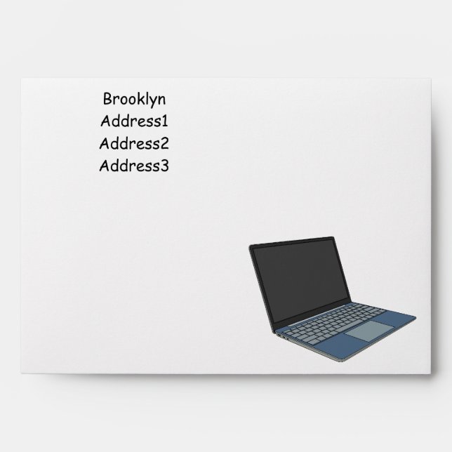 Laptop cartoon illustration  envelope (Front)