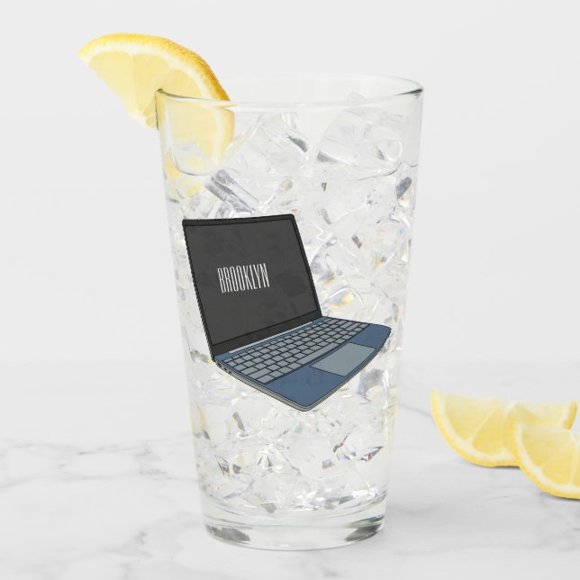 Laptop cartoon illustration  glass (Front Ice)