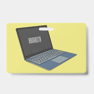 Laptop cartoon illustration ID badge