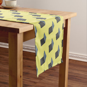 Laptop cartoon illustration short table runner