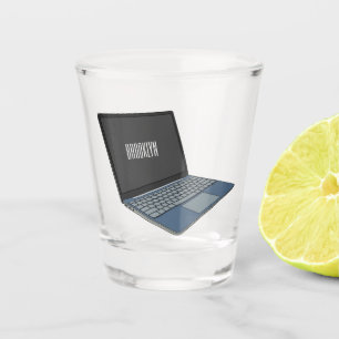 Laptop cartoon illustration  shot glass