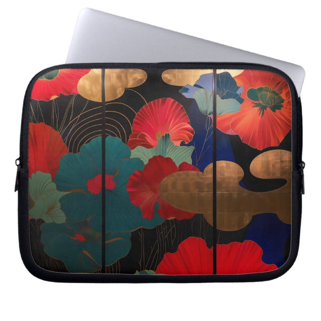laptop case Japanese style flower (Front)