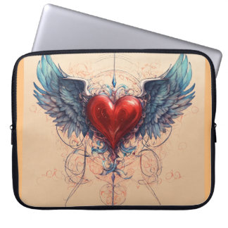 Laptop case with sketch heart 