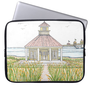 Laptop Case; Yellow Beach Cottage; Electronics Sleeve
