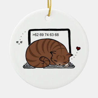 Laptop Cat Bed (Brown Tabby) Ornament