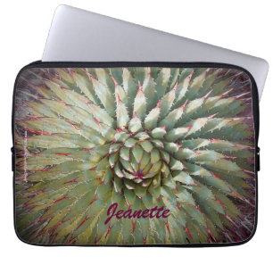 Laptop Computer Sleeve Agave Spikes Green Purple