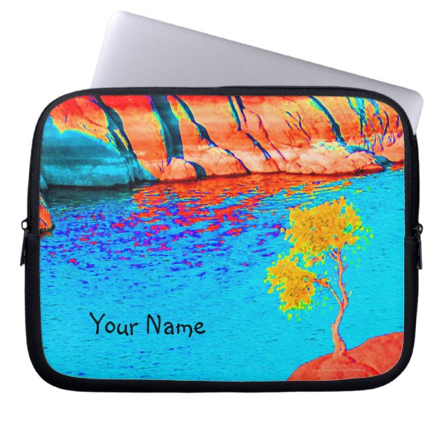 Laptop Computer Sleeve, Colourful Landscape Scene Sleeve (Front)