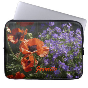 Laptop Computer Sleeve Orange Poppies