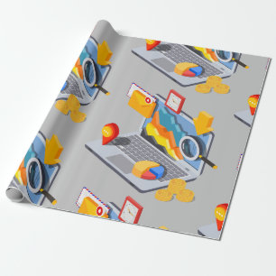 Laptop Computing Wrapping Paper