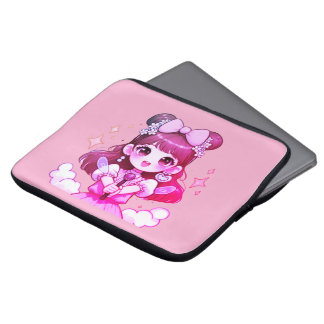 laptop cover girl kpop singer cartoon