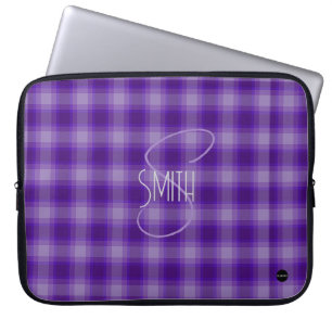 Laptop Cover with Purple Plaid HAMbyWG