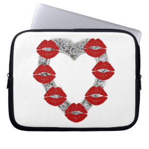 Laptop Diamond Heart With Kisses Sleeve