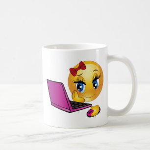 Laptop Emoji Girl Coffee Mug