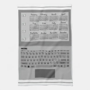 Laptop Keys 2026 Calendar Sewing Fabric Font Tea Towel