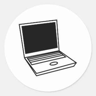 Laptop PC Classic Round Sticker