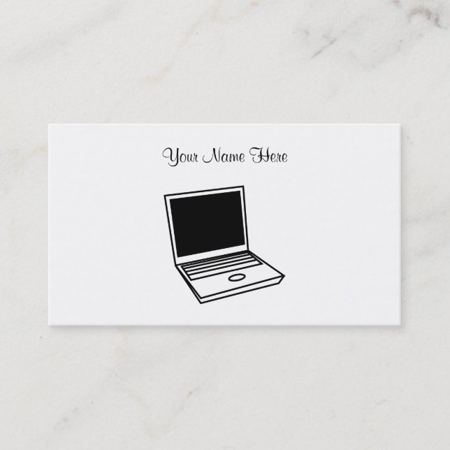 Laptop PC, Your Name Here Business Card (Front)