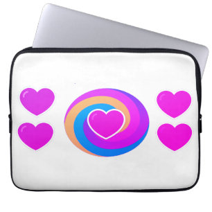 Laptop Sleeve 15.5 and 13 inch Hearts and Rainbow