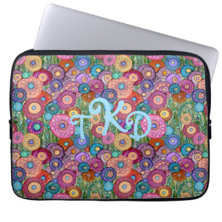 LAPTOP SLEEVE ABSTRACT CIRCLES BRITE MONOGRAM