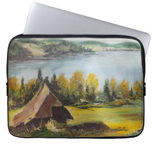 Laptop Sleeve Ann Hayes Painting Chalet On The Lak